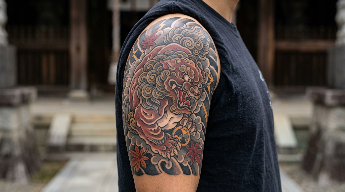 Karashishi foo dog tattoo