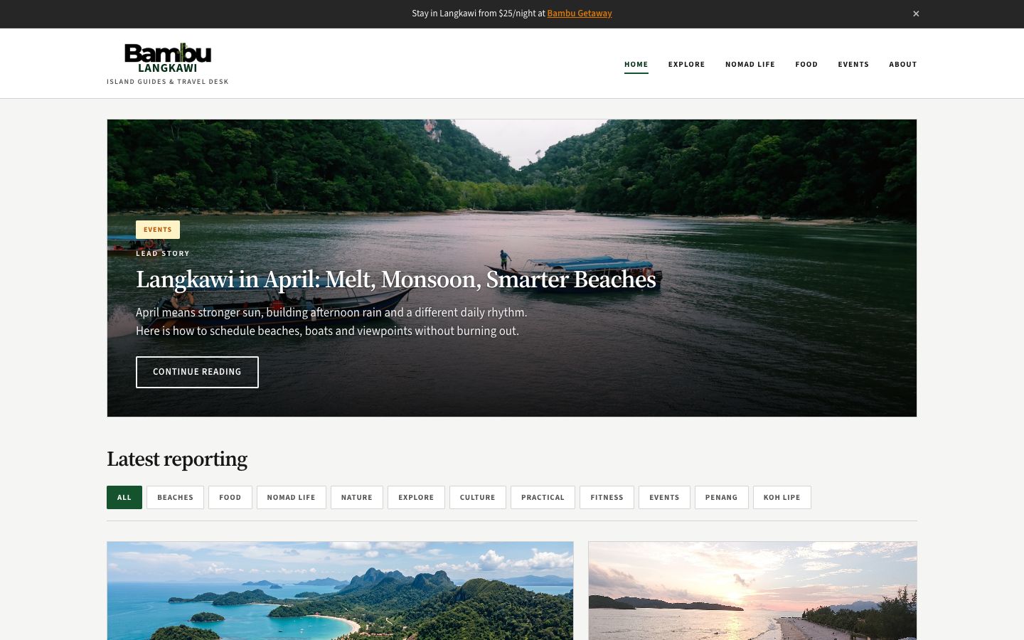 Langkawi Blog homepage (desktop and mobile)