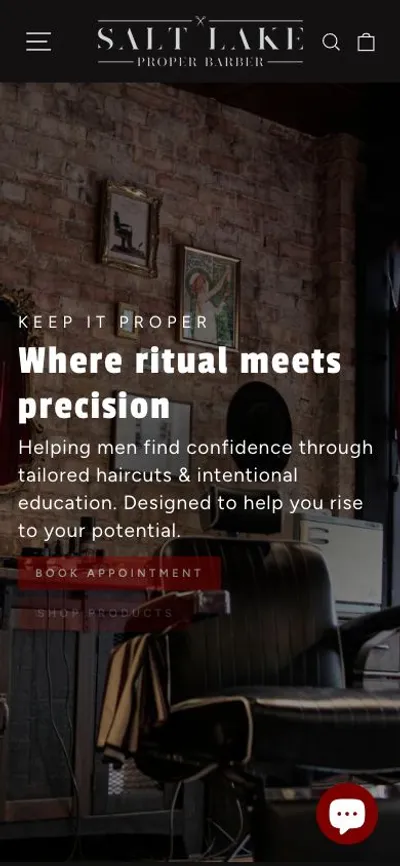 Salt Lake Proper Barber mobile site