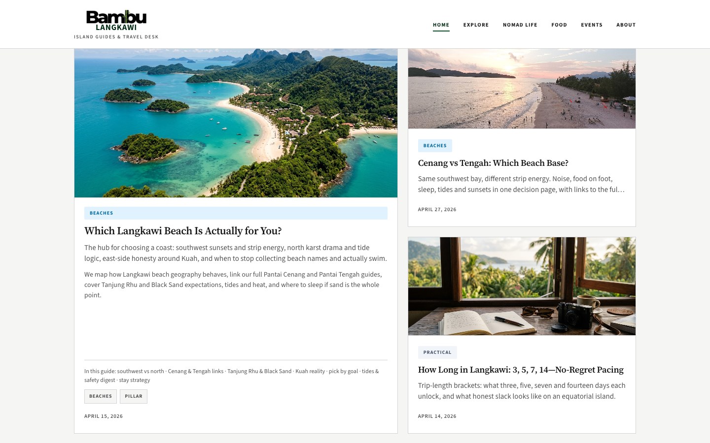 Langkawi Blog homepage scrolled desktop