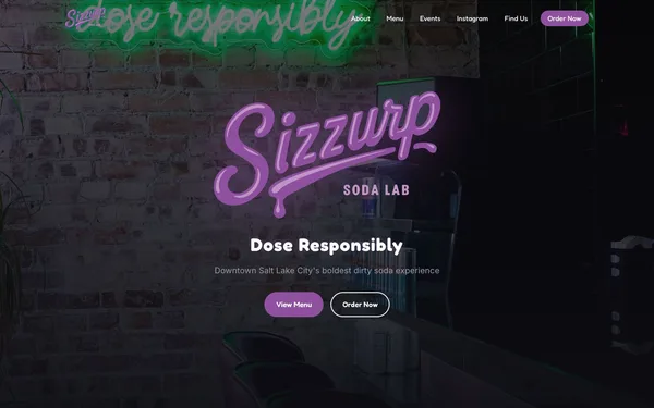 Sizzurp Soda Lab website homepage