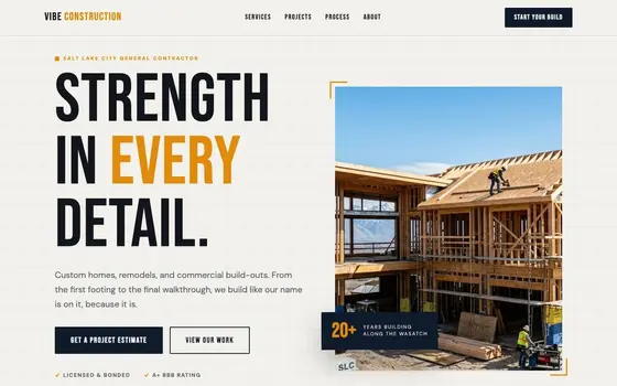 Construction website template preview