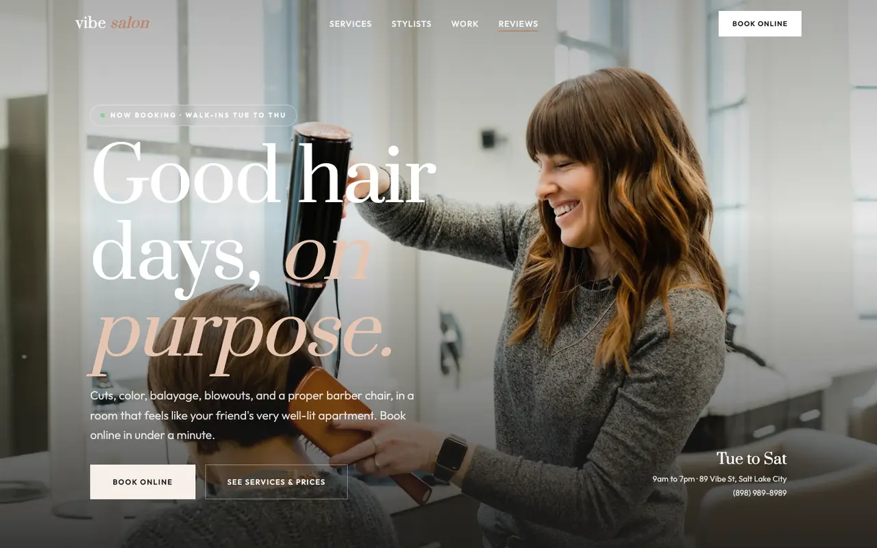 Hair Salon Websites template preview