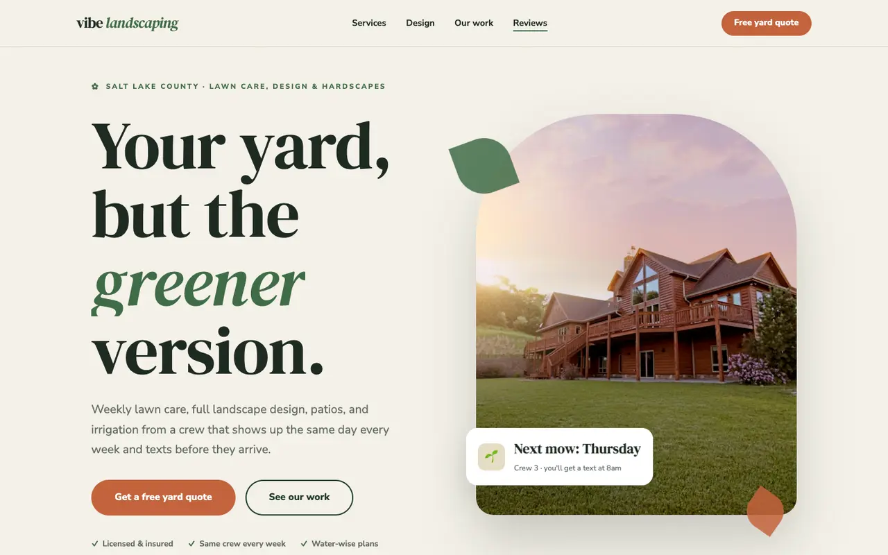 Landscaping Company Websites template preview