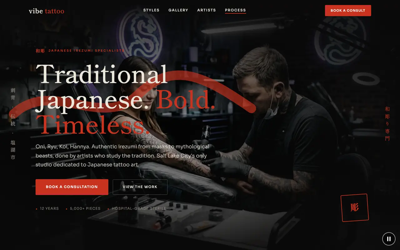 Tattoo Shop Websites template preview